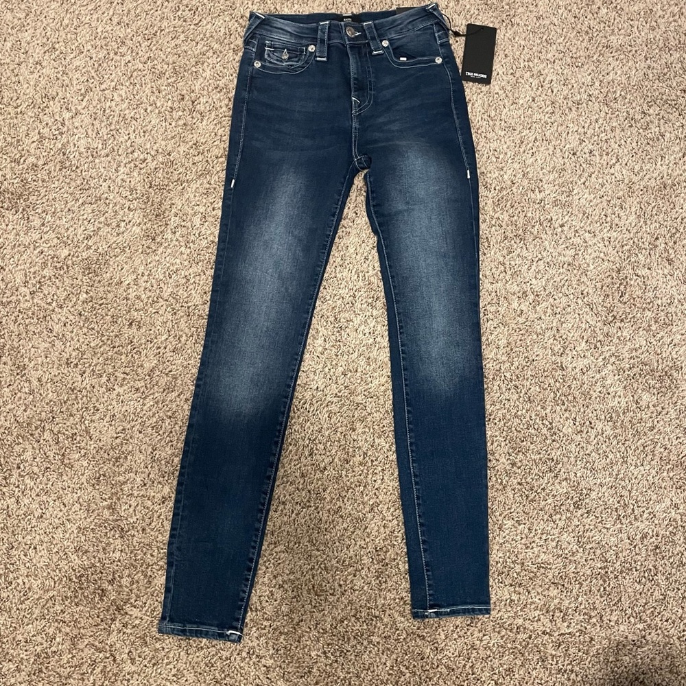 New true religion Halle high rise super skinny jeans 25